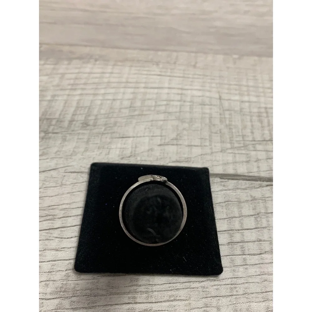 Silver Tone Cross Band Ring with Clear Accents Size 10.5 Religious Jewelry